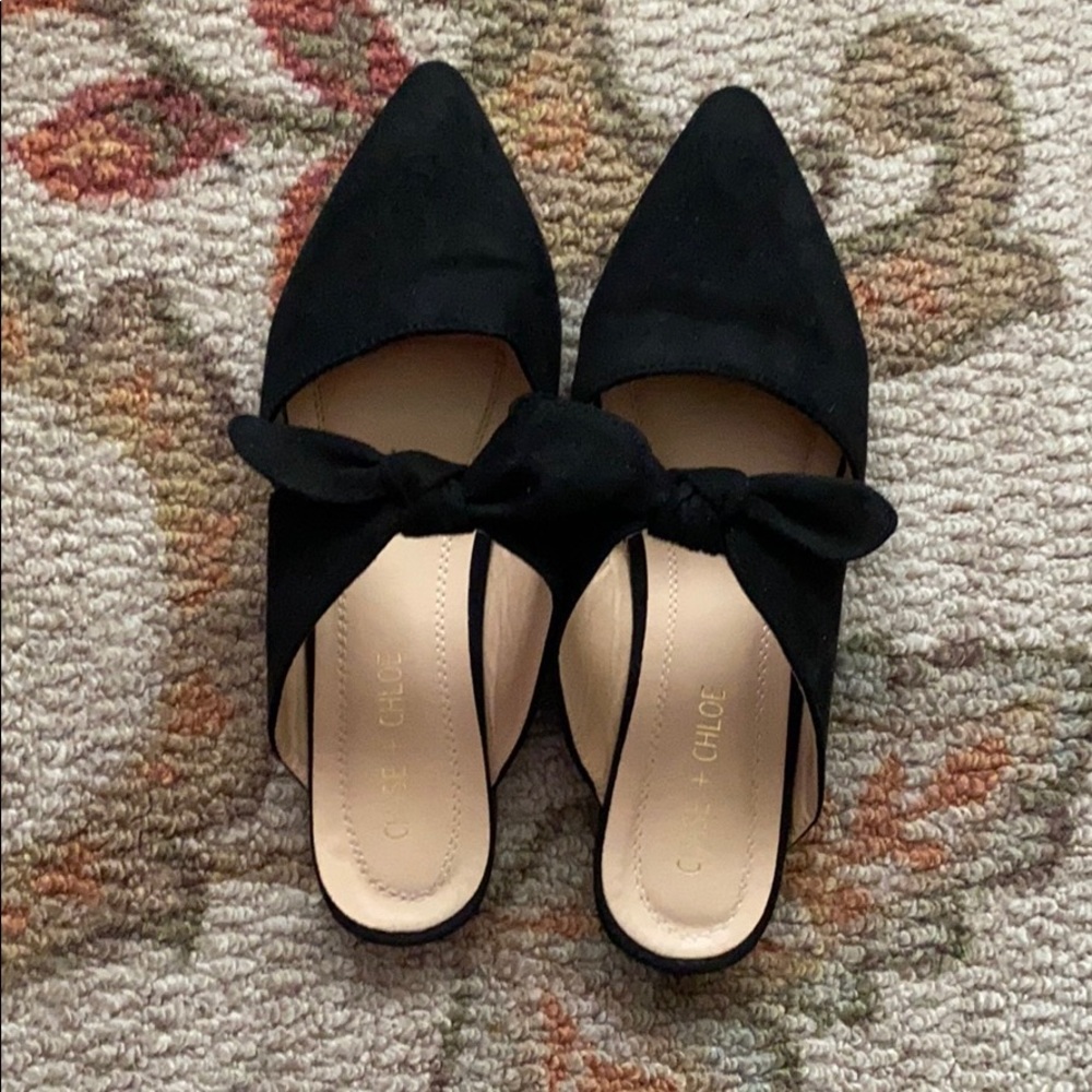 Chase + Chloe Bow Slide Mules
